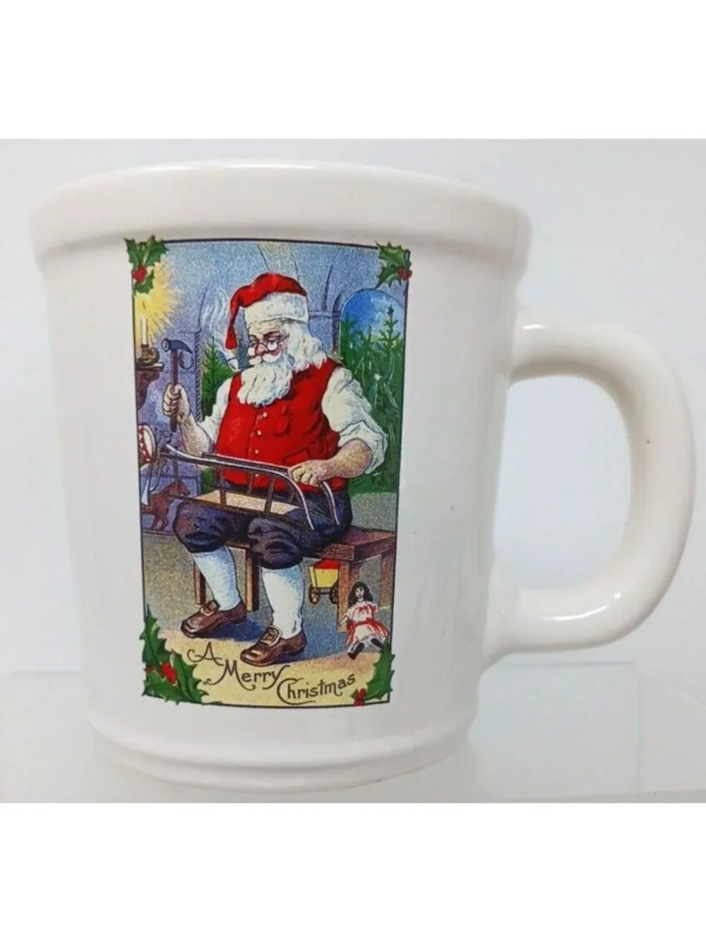 Ceramic Christmas Mug by Magenta Santa Building Sled Large Cup Happy Holidays S7 - Picture 2 of 8